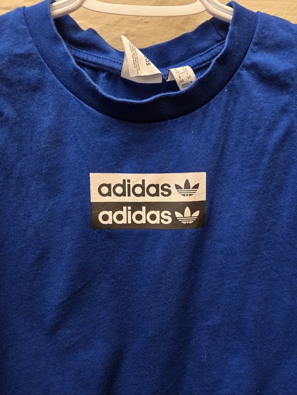 Adidas Blue Crop Top Tank Logo Trefoil Y2K Athleisure Sleeveless Fitted Stretch - Picture 8 of 10
